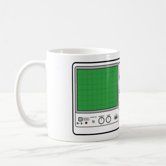 Generieke Oscilloscope-spanningstest voorpaneel Koffiemok (Links)