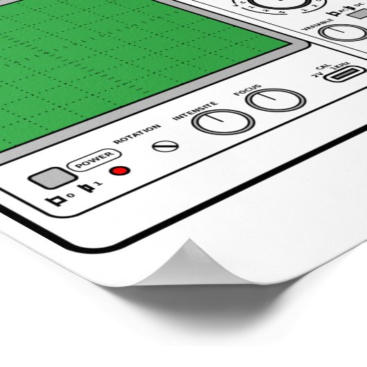 Generieke Oscilloscope-spanningstest voorpaneel Poster (Hoek)