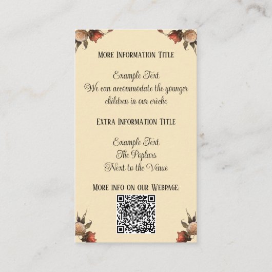 Generieke QR Code Gotische Kussen Skeletten Bruilo Informatiekaartje (Achterkant)