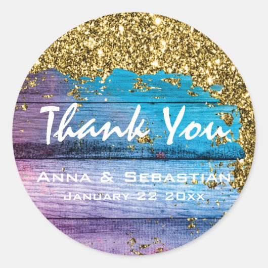 *~* Generisch Hout AP49 Verweerd Verouderde Glitte Ronde Sticker (Voorkant)