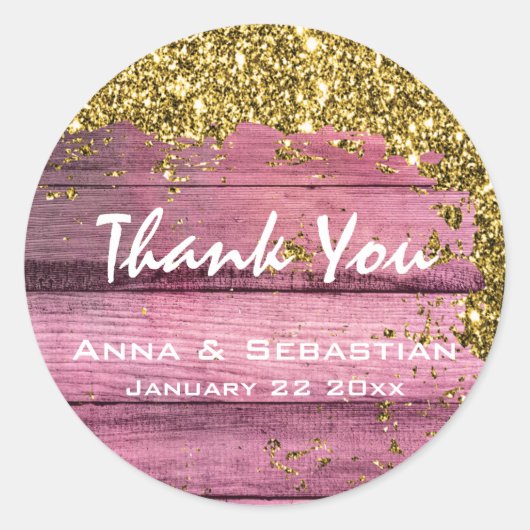 *~* Generisch Verweerd Verouderd Hout AP49 Glitter Ronde Sticker (Voorkant)