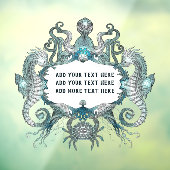 Generische zeepaardkrab octopus Nautical aanpassen Raamsticker (Vel 3)