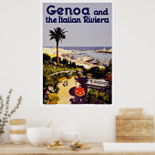 Gênes Riviera italienne - Affiches Vintage voyage (Cuisine)