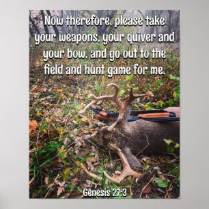 Genèse 27:3 avec Poster de Buck récolté