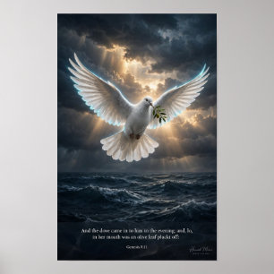 Genèse 8:11 Colombe de l'Espoir - Affiche