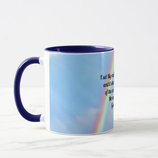 Genèse Bible Verse Rainbow Art Mug Cup (Gauche)