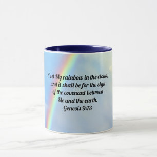 Genèse Bible Verse Rainbow Art Mug Cup