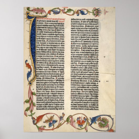 Genèse biblique Gutenberg page 1 Poster (Devant)