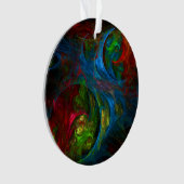 Genèse Bleu Art Abstrait Cercle acrylique (devant)