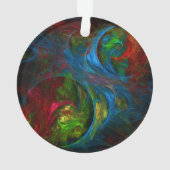 Genèse Bleu Art Abstrait Cercle acrylique (dos)