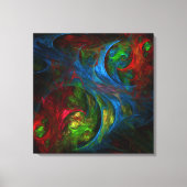 Genèse Bleu Art Abstrait Enveloppé Toile Imprimer (Recto)