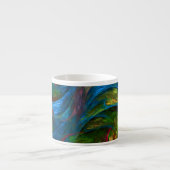 Genèse Blue Art Abstrait Espresso Mug (Devant)