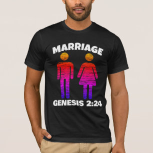 GENÈSE DU MARIAGE CHRÉTIEN 2:24 T-SHIRTS