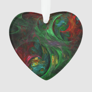Genèse Green Art Abstrait Coeur acrylique