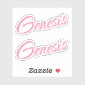 Genèse Nom décoratif en rose x2 Sticker (Feuille)