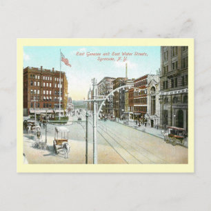 Genesee & Water Street, Syracuse, New York Briefkaart