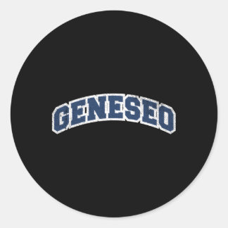Geneseo New York Varsity Stijl Ronde Sticker