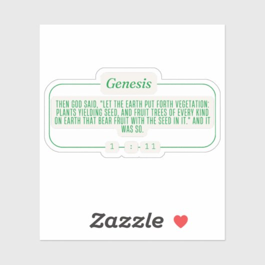 Genesis 1:11 sticker (Vel)