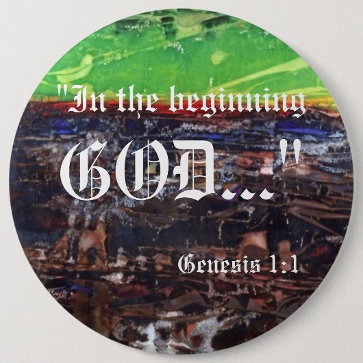 Genesis 1:1-Button Ronde Button 6,0 Cm (Voorkant)
