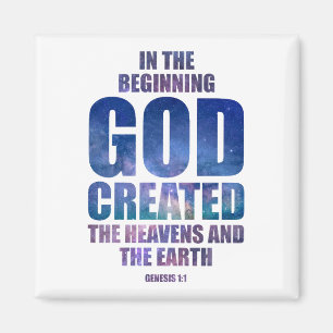 Genesis 1:1 In het begin Creëer GOD het universum Magneet