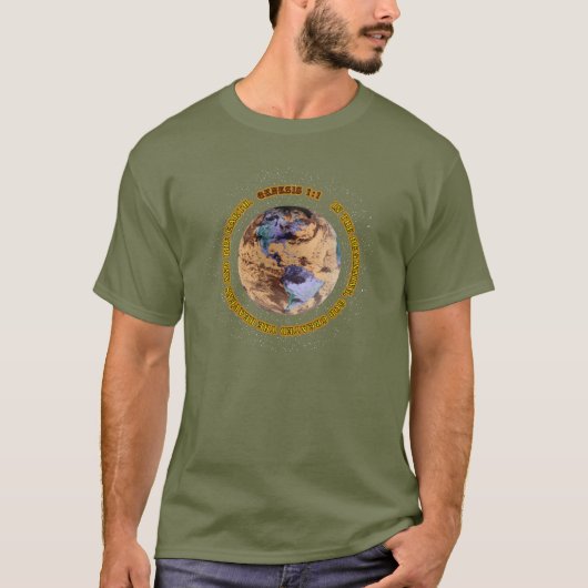 Genesis 1:1 In het begin creëerde God.. T-shirt (Voorkant)