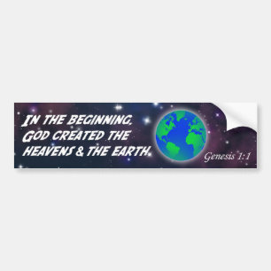 Genesis 1:1 In het begin: God - Aarde schepping Bumpersticker