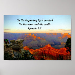 Genesis 1:1 In het begin schiep God Poster