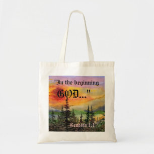Genesis 1:1 tote bag