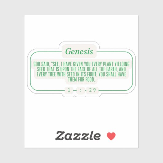 Genesis 1:29 sticker (Vel)