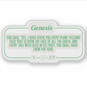 Genesis 1:29 sticker (Voorkant)