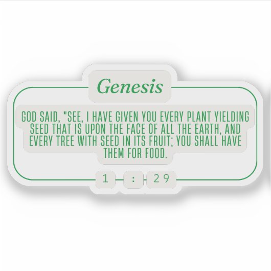Genesis 1:29 sticker (Voorkant)