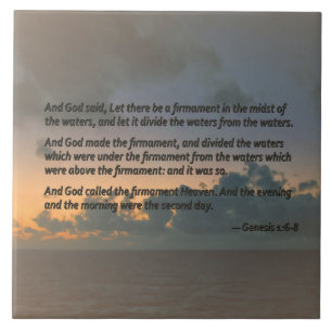 Genesis 1:6-8 ...Laat er een vuurmament in de m zi Tegeltje