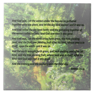 Genesis 1 9-13 ... laat de droge grond verschijnen tegeltje