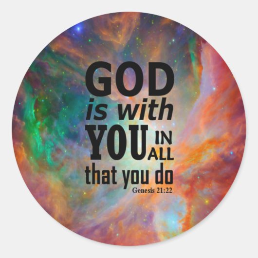 Genesis 21:22 ronde sticker (Voorkant)