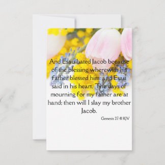 Genesis 27:41 KJV Bijbel Schrift Pic Groet Kaart