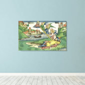 Genesis 28 10 Jacob's Ladder uit de Neurenberg Canvas Afdruk (Insitu (Houten vloer))