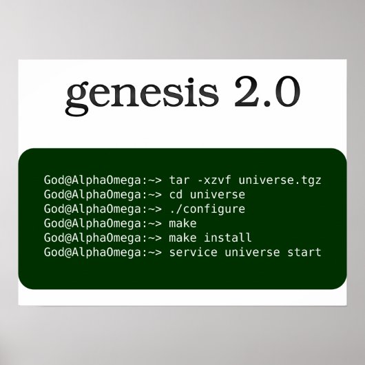genesis 2,0 poster (Voorkant)