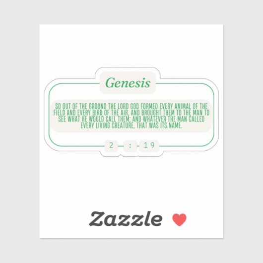 Genesis 2:19 sticker (Vel)