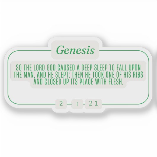 Genesis 2:21 sticker (Voorkant)