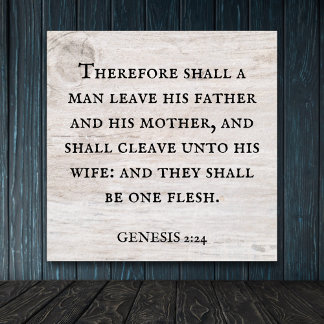 Genesis 2:24 Koning James Bijbel Christelijk Poster