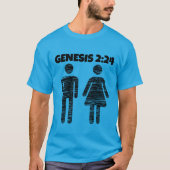 GENESIS 2:24 T-SHIRTS BIBLIQUES DE MARIAGE (Devant)