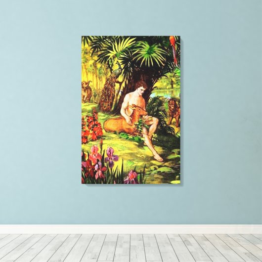 Genesis 2 God maakt het eerste Man Canvas (Insitu (Houten vloer))