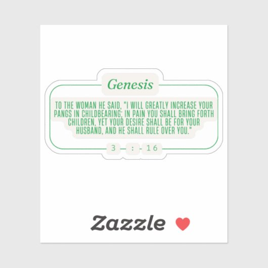 Genesis 3:16 sticker (Vel)