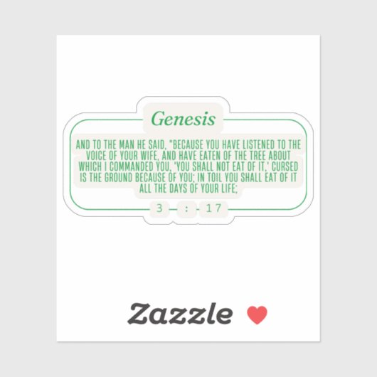 Genesis 3:17 sticker (Vel)