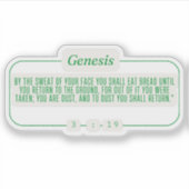 Genesis 3:19 sticker (Voorkant)