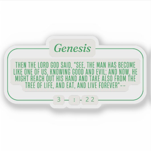 Genesis 3:22 sticker (Voorkant)