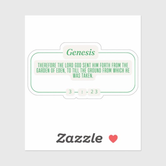 Genesis 3:23 sticker (Vel)