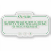 Genesis 3:3 sticker (Voorkant)