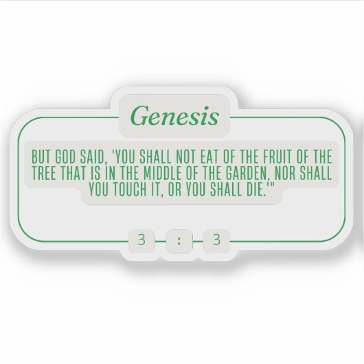 Genesis 3:3 sticker (Voorkant)