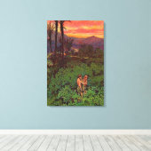 Genesis 3 Adam en Eva verlaten Eden Canvas (Insitu (Houten vloer))